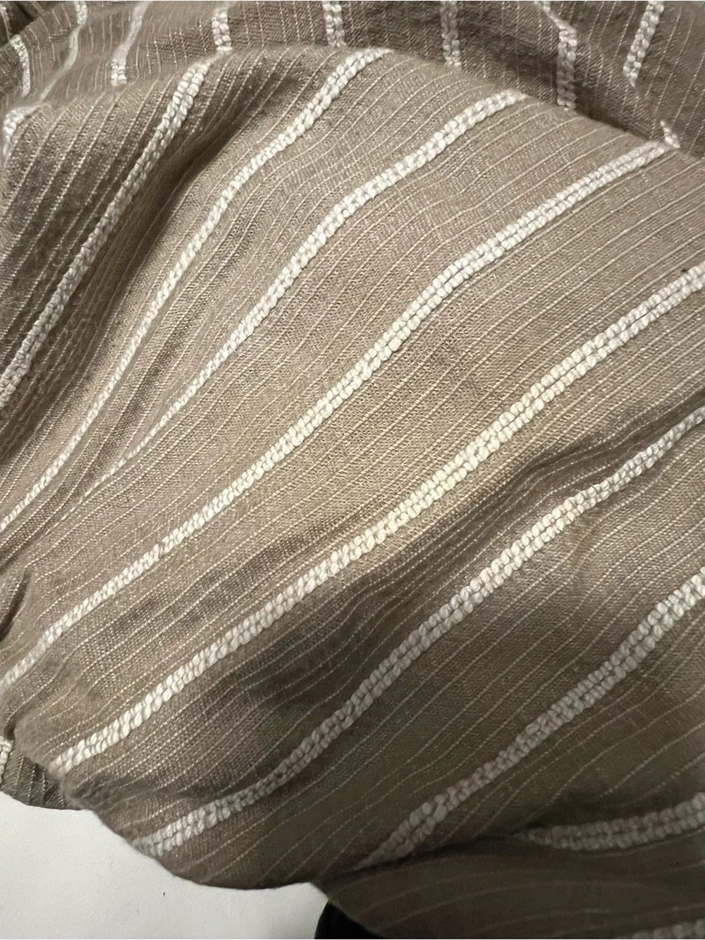 Sure Fit Denim Sand Stripe Sofa Slipcover with Tailored Skirt